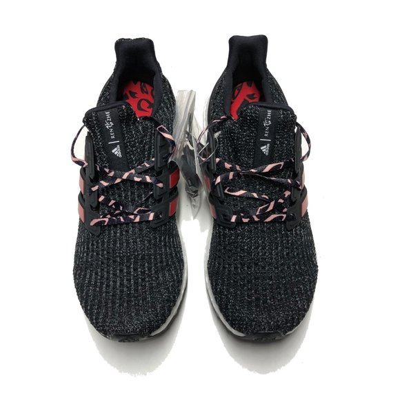 adidas Ultraboost Core Black / Scarlet Mens Shoes - Picture 4 of 6